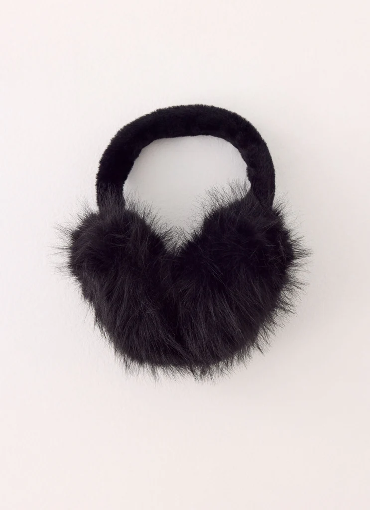 Boucles d'oreilles en fausse fourrure Collina - Noir