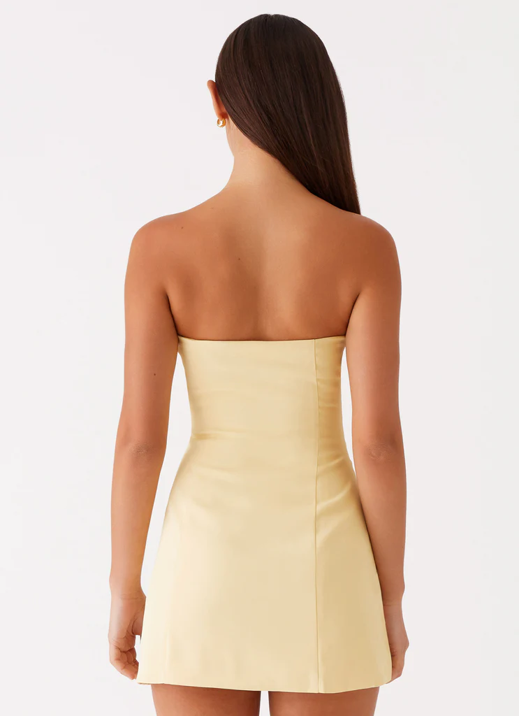 Robe Mini Sans bretelles Ayanna – Jaune Robe Mini Sans bretelles Ayanna - Jaune