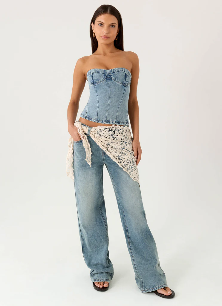Elaris Scarf Jean Denim à taille basse - True Denim