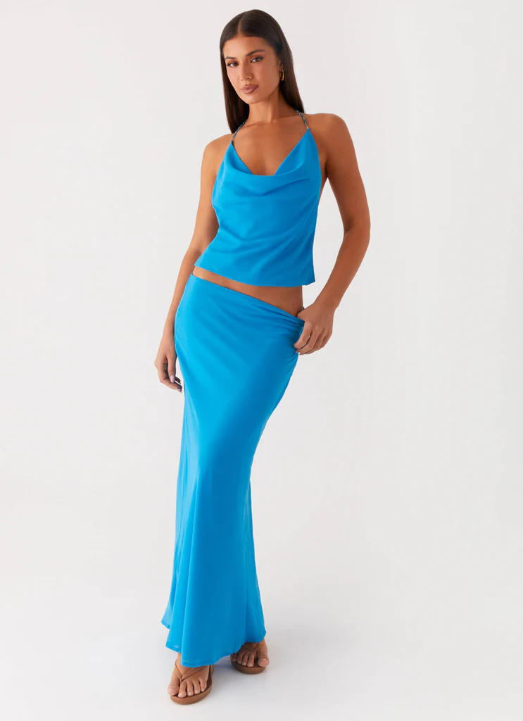 Jupe Maxi Chiffon Another Life - Turquoise