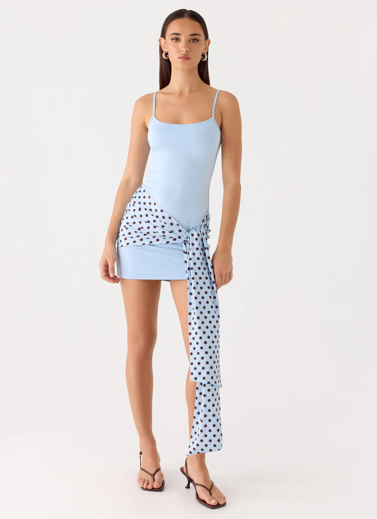Robe Mini Hypnose - Rayures Bleu Mocha