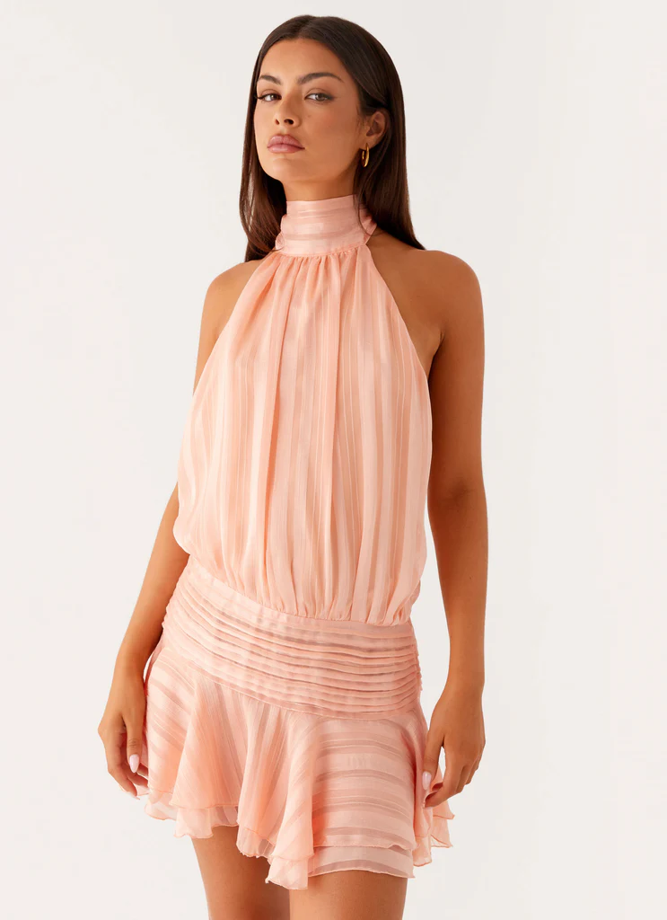 Robe Mini en Chiffon Willow – Orange Robe Mini en Chiffon Willow - Orange