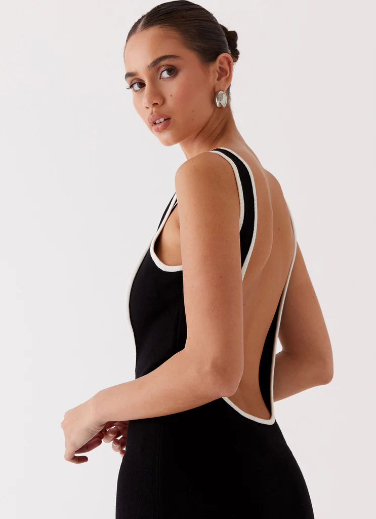 Robe maxi tricot Lost In Paris - Noir