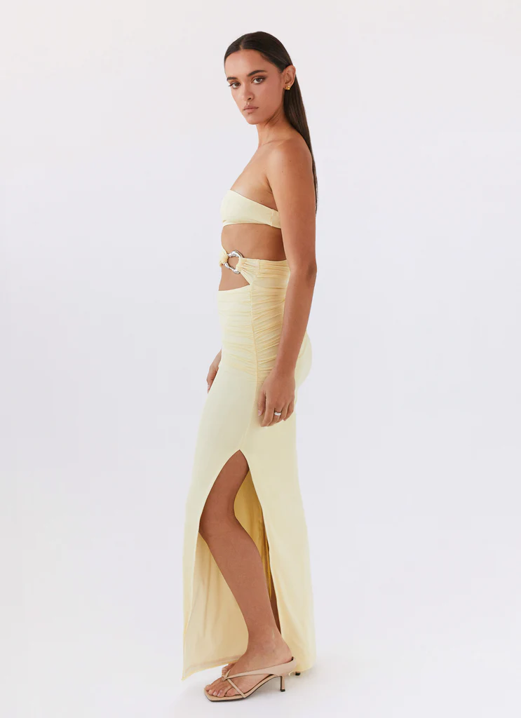 Robe Maxi en Maille Into Pieces - Citron