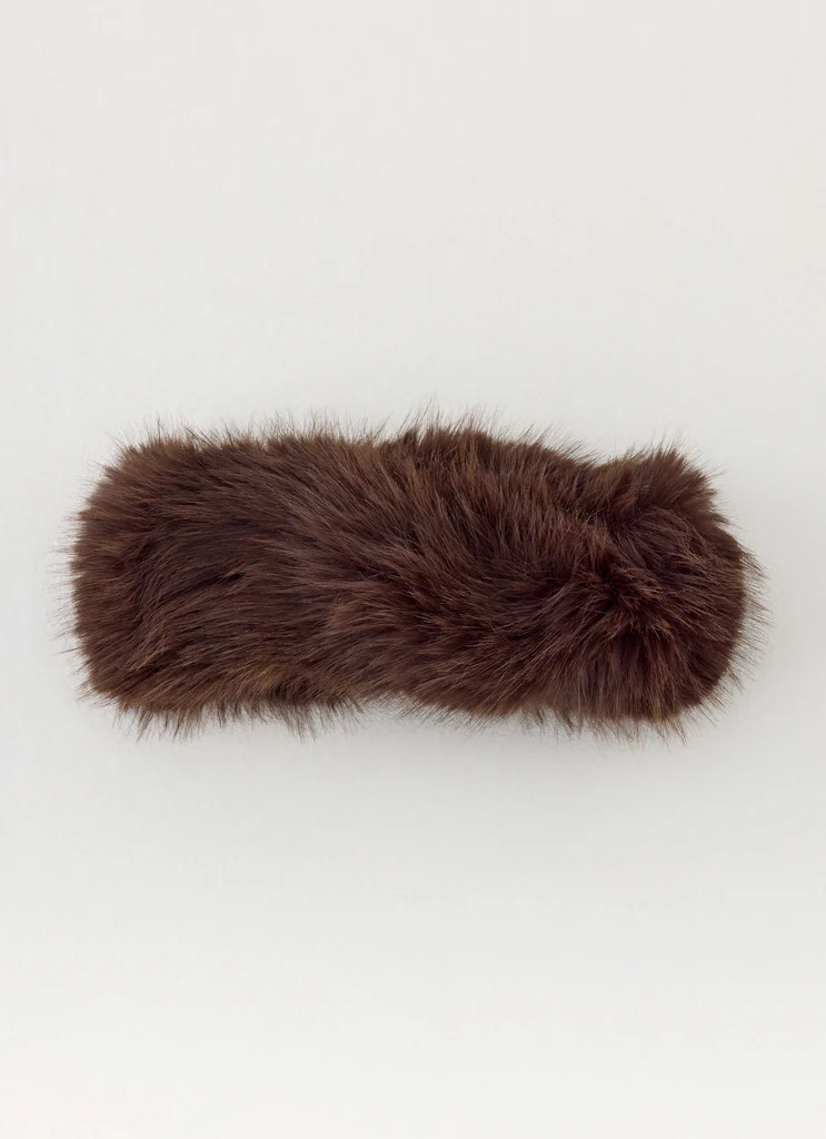 Bandeau en fausse fourrure North Pole - Chocolat