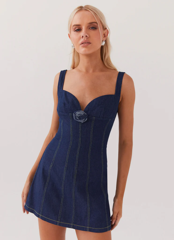 Robe Mini Denim Rosalia - Indigo