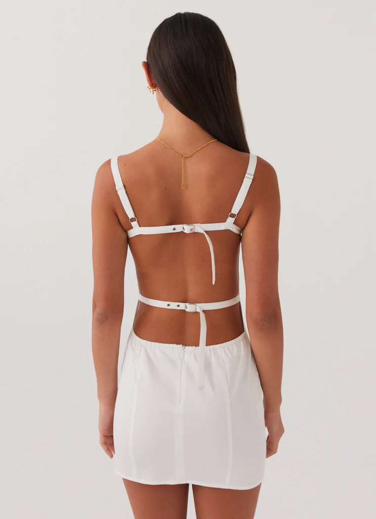 Robe Mini Sans Dos Naomi - Blanc