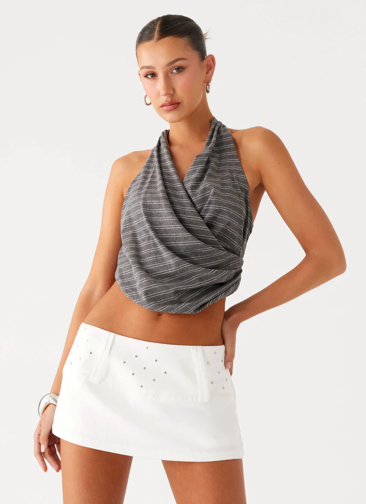 Mini-short en denim à paillettes Hot Shot - Blanc