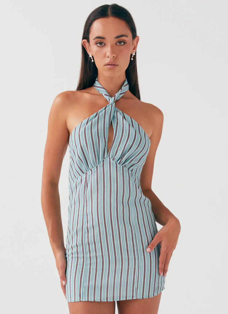 Robe Mini en Lin Sabine – Rayures Côtières Robe Mini en Lin Sabine - Rayures Côtières