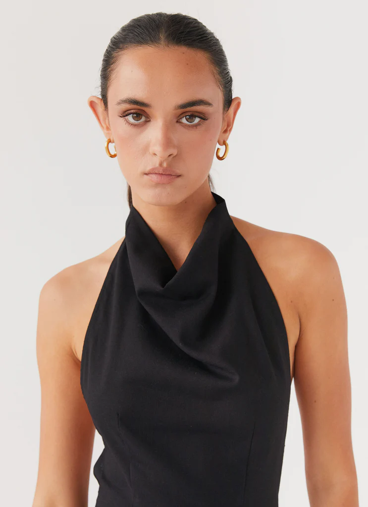 Robe Maxi Linen Cartia - Noir