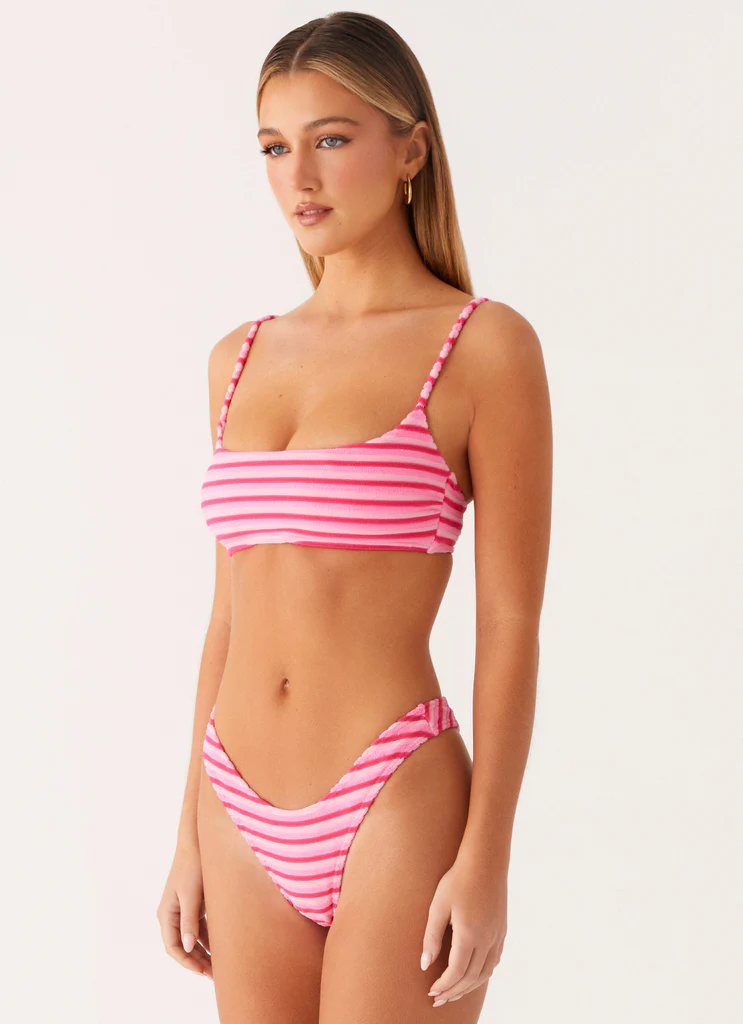 Haut de maillot de bain Mauritius - Rayures roses
