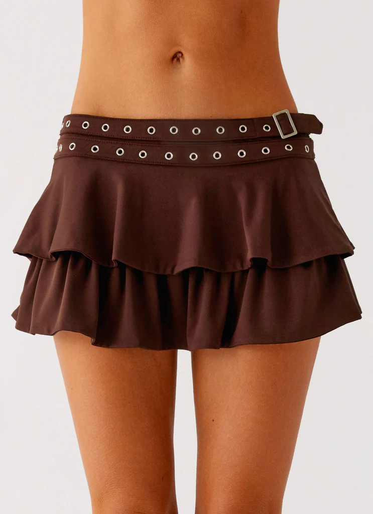 Mini-short à ceinture Prologue - Chocolat
