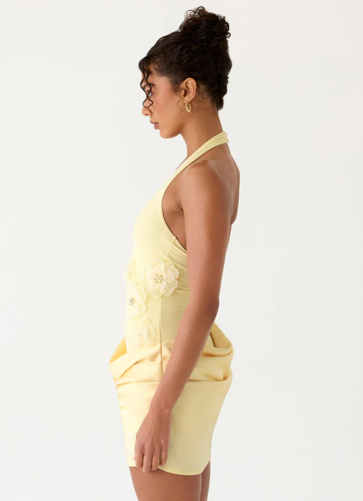 Kimana Robe Mini à bretelles - Jaune