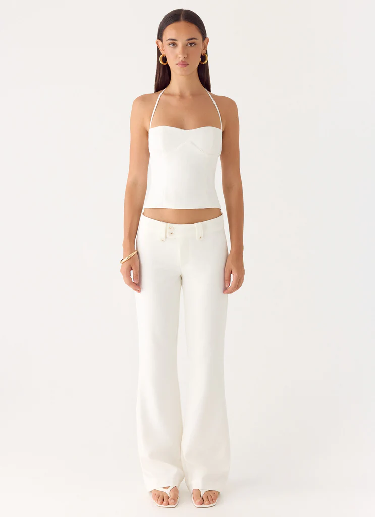 Pantalon de costume à taille basse Weiss - Blanc