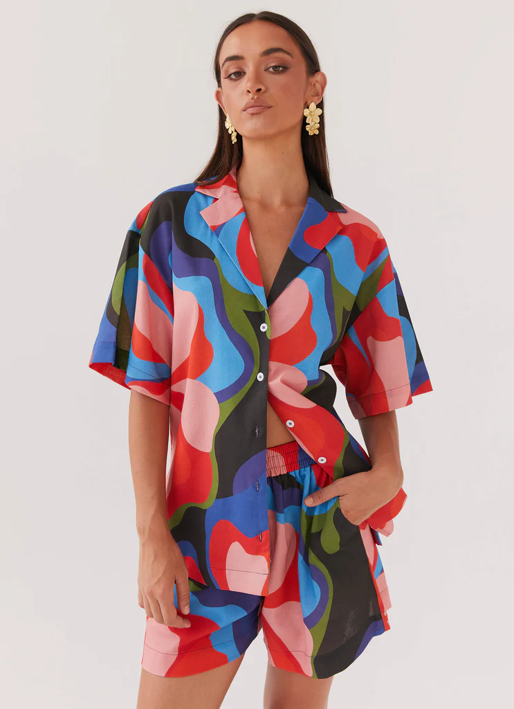 Chemise Oversized en Lin Gracieuse - Fantaisie Florale