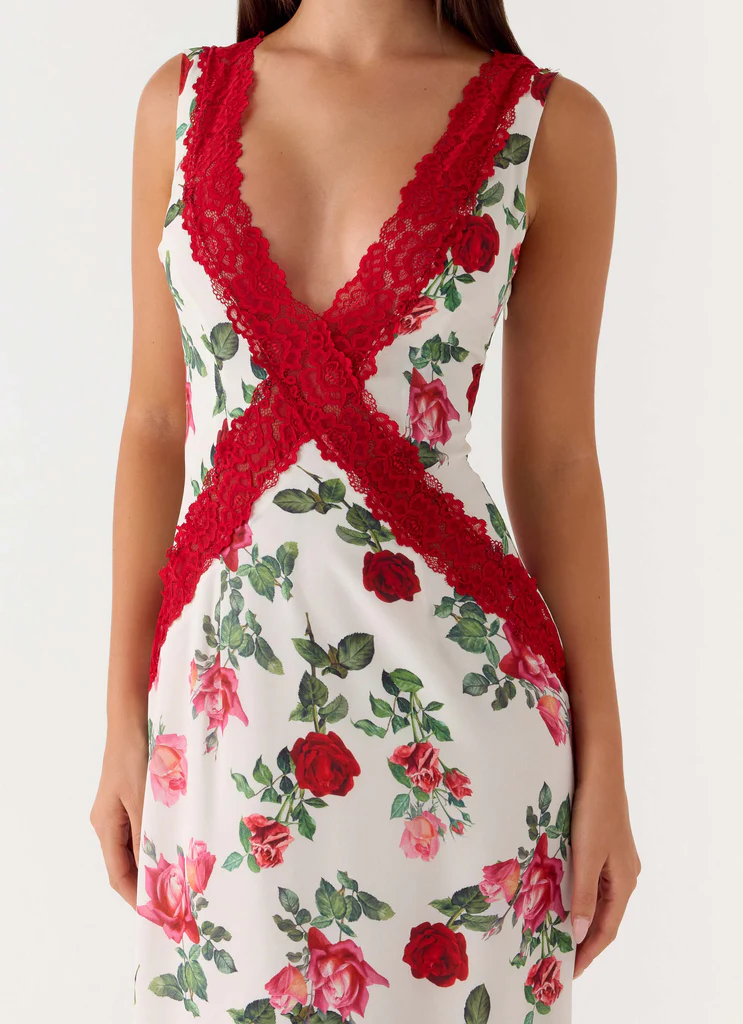 Robe maxi Aoifie - Fleurs ivoire