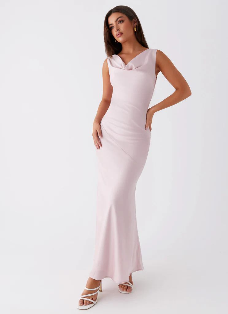 Robe maxi satin Be Mine – Rose mauve Robe maxi satin Be Mine - Rose mauve