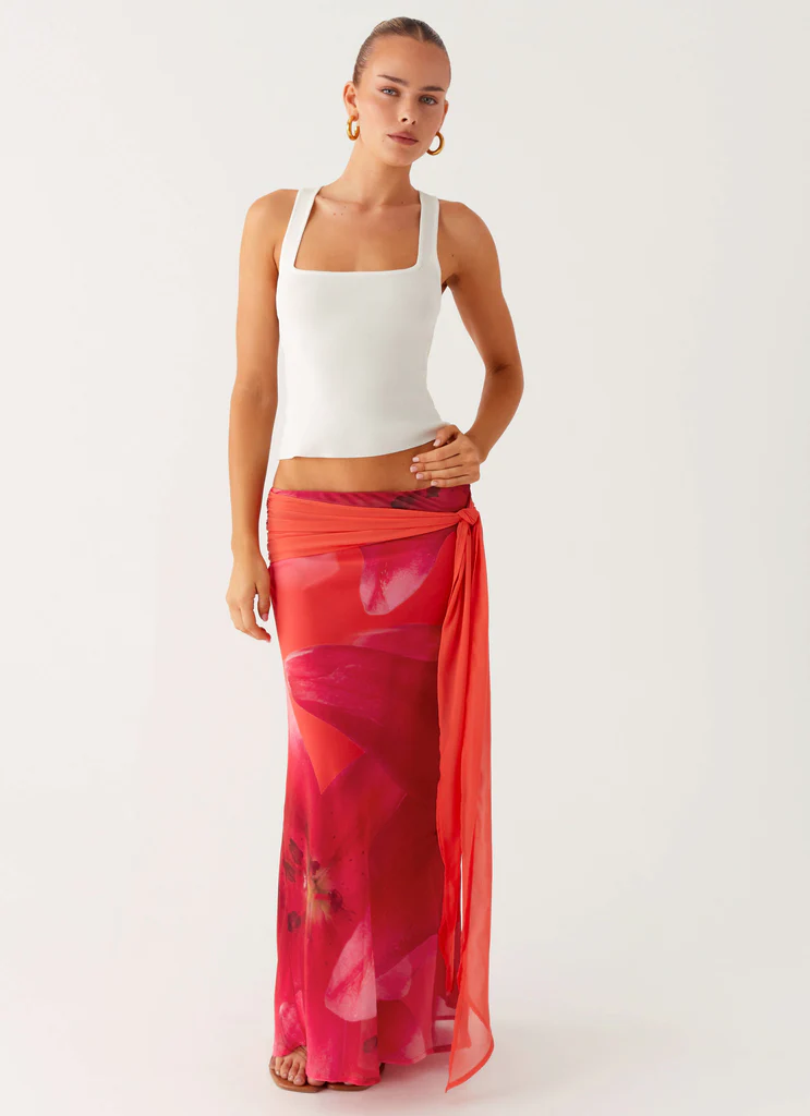 Jupe Maxi Raya - Fleur de Melon Pêche