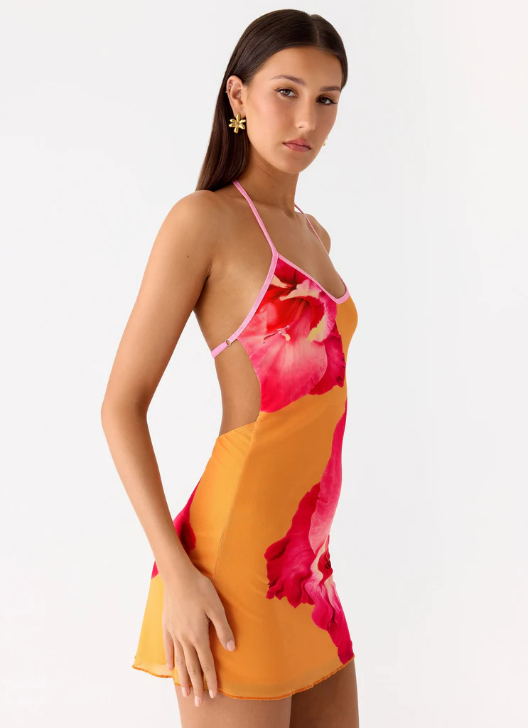 Robe Mini Yura - Imprimé Floral Orange