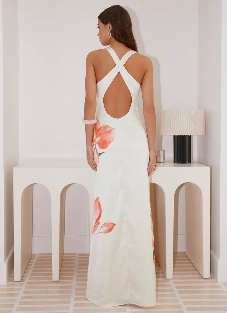Robe maxi Fiorenza - Imprimé Sienne