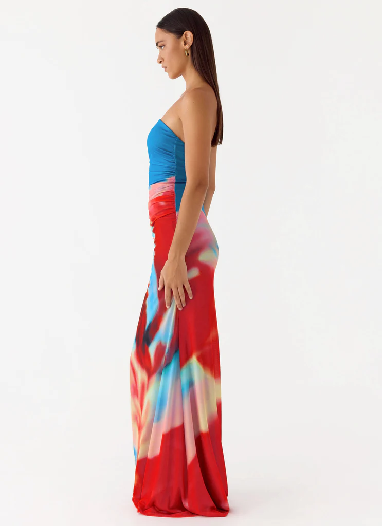 Robe maxi sans bretelles Iroha - Pétale de crépuscule