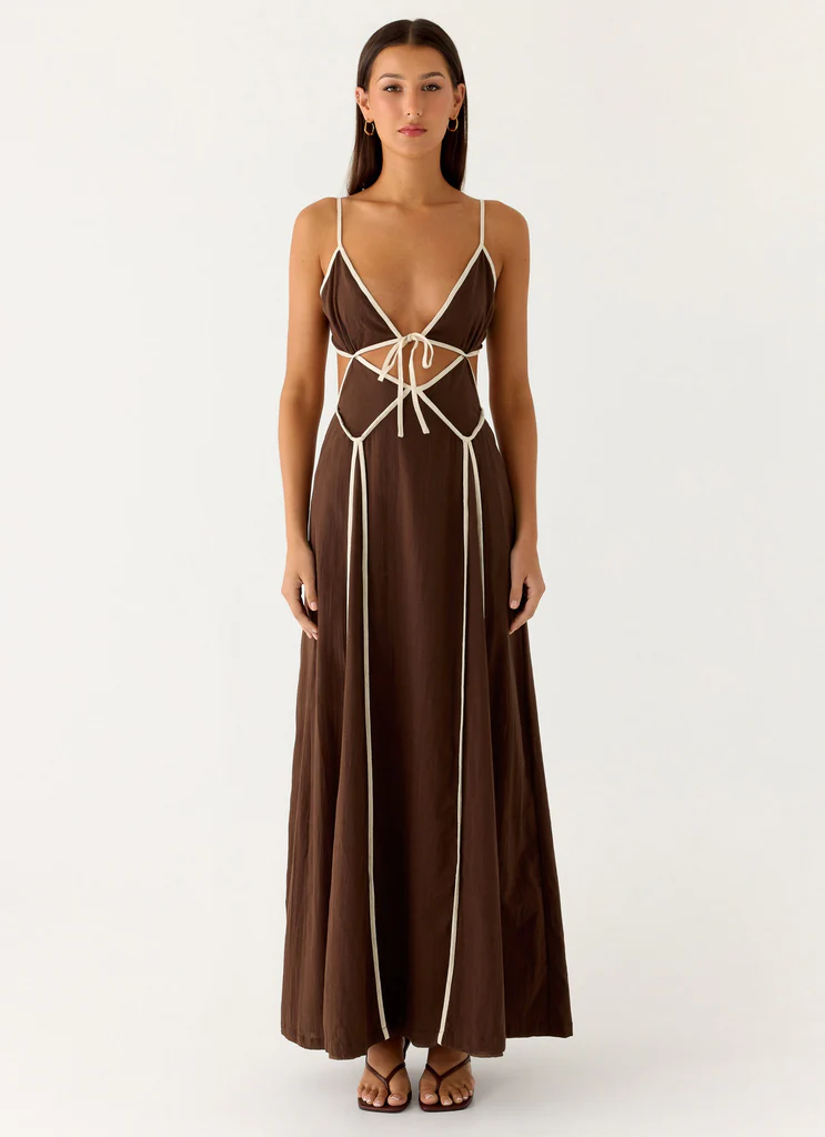 Robe Maxi Kerli - Chocolat Frais