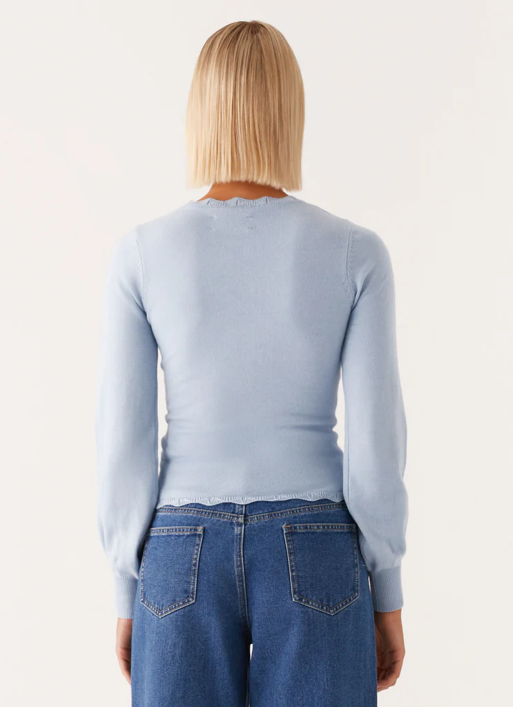 Cardigan Mikah à dentelle - Bleu bébé