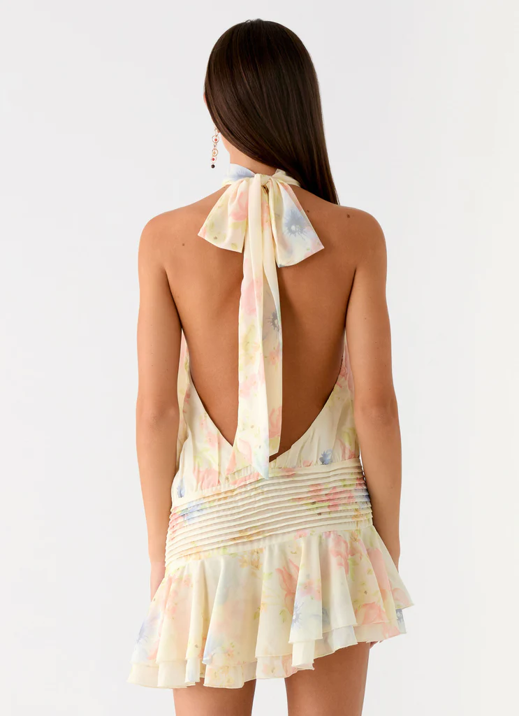 Robe Mini en Chiffon Willow - Printemps Prés