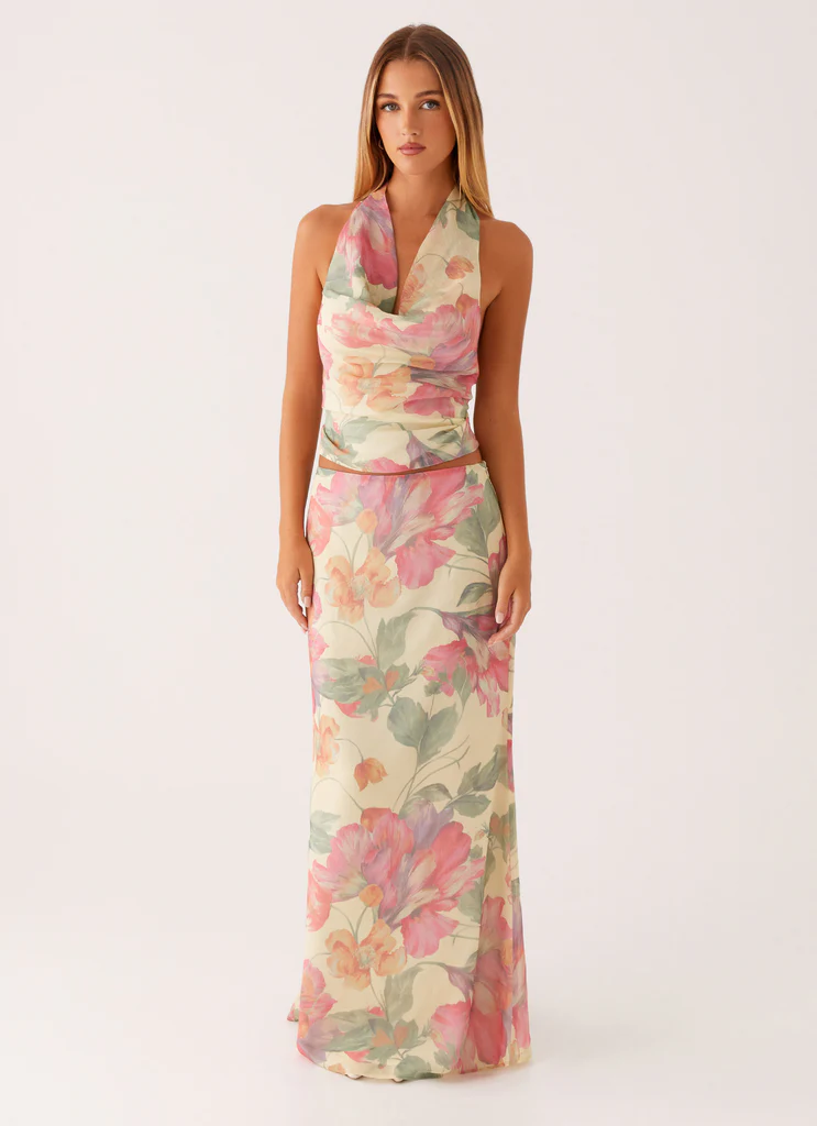 Jupe Maxi à Taille Basse Âme - Pivoine Jaune