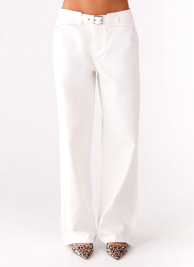 Jean Denim Texas à Taille Basse - Blanc