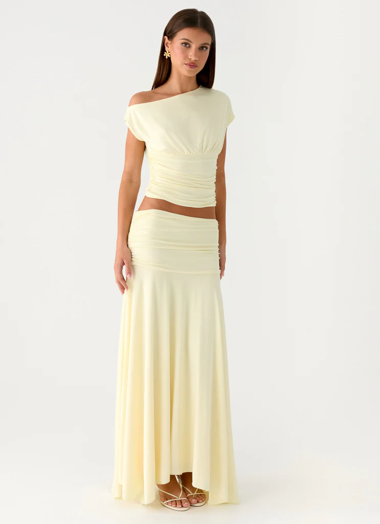 Jupe Maxi Ruchée Liana - Jaune