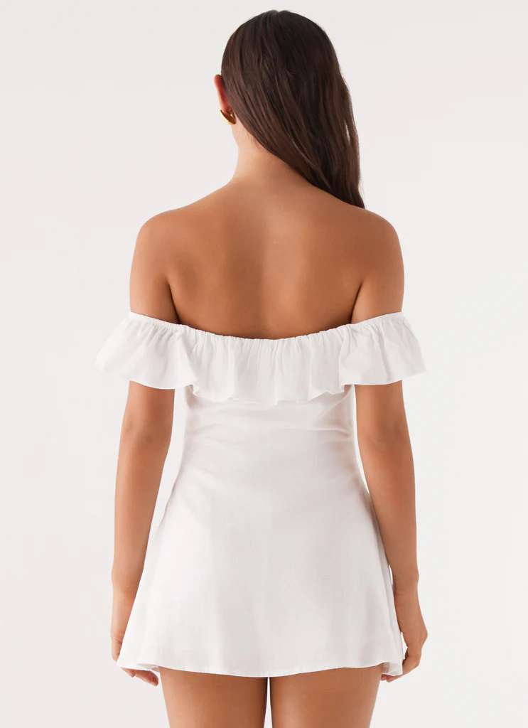 Robe Mini en Lin Texas Sun - Blanc
