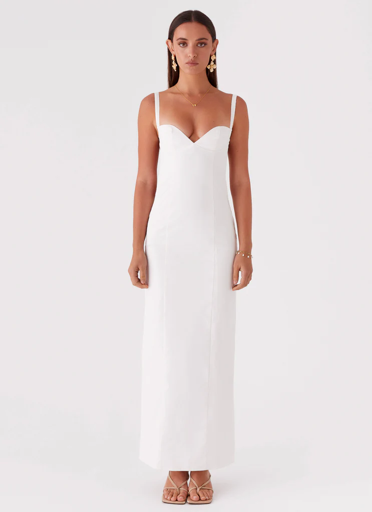 Robe Maxi Sans Dos Naomi - Blanc Crème