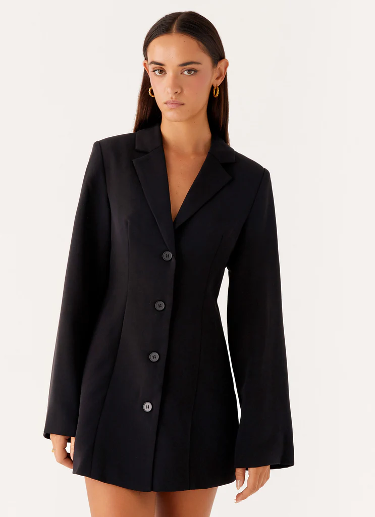 Robe mini à veston ajustée Albi - Noir