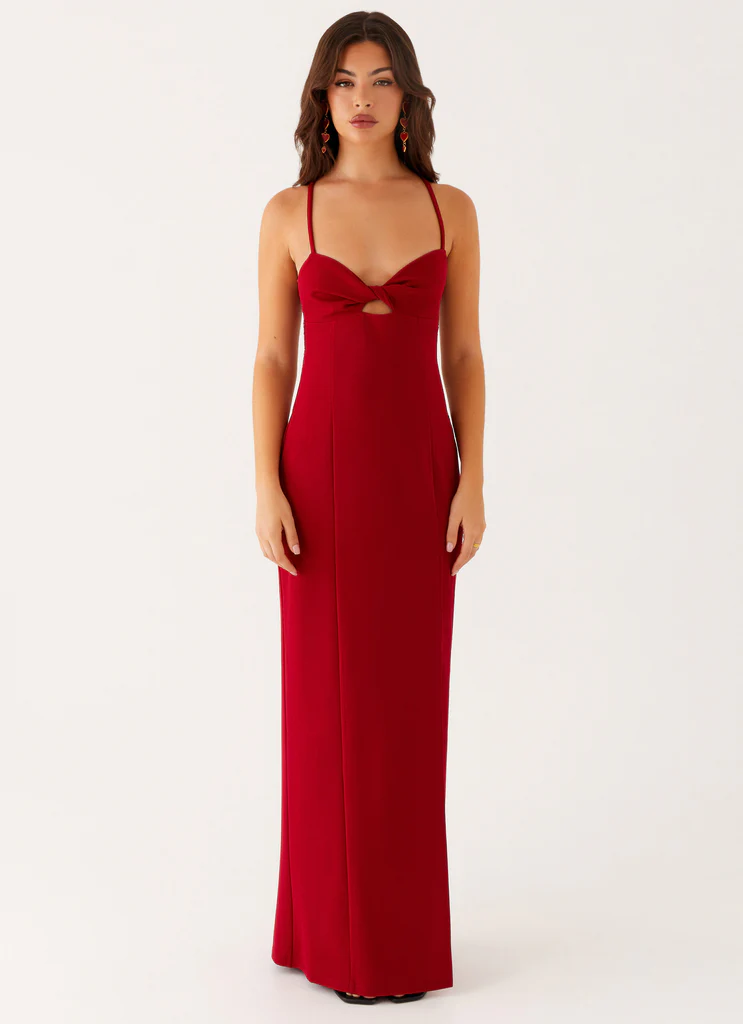 Robe maxi Heartbreaker - Rouge foncé