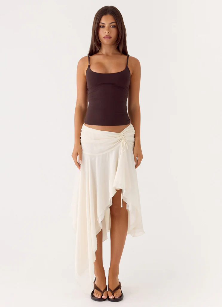 Jupe Midi Asymétrique Abeda - Ivoire