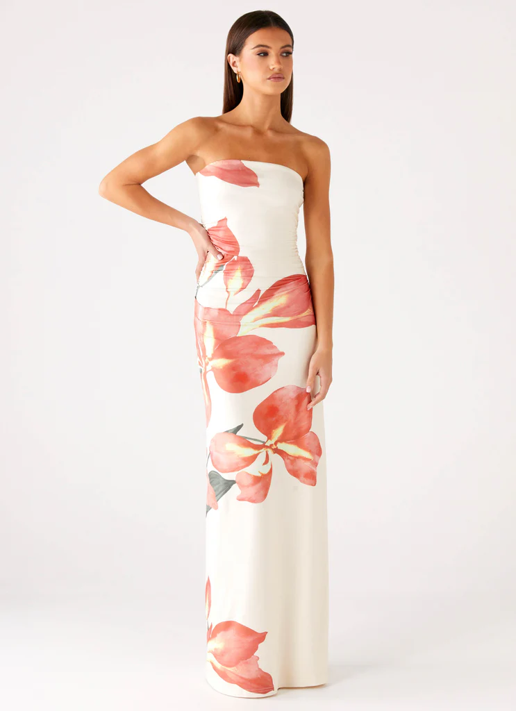 Robe maxi sans bretelles Bellanca - Floral Siena
