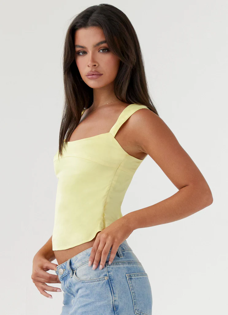 Top Lylah Satin - Jaune
