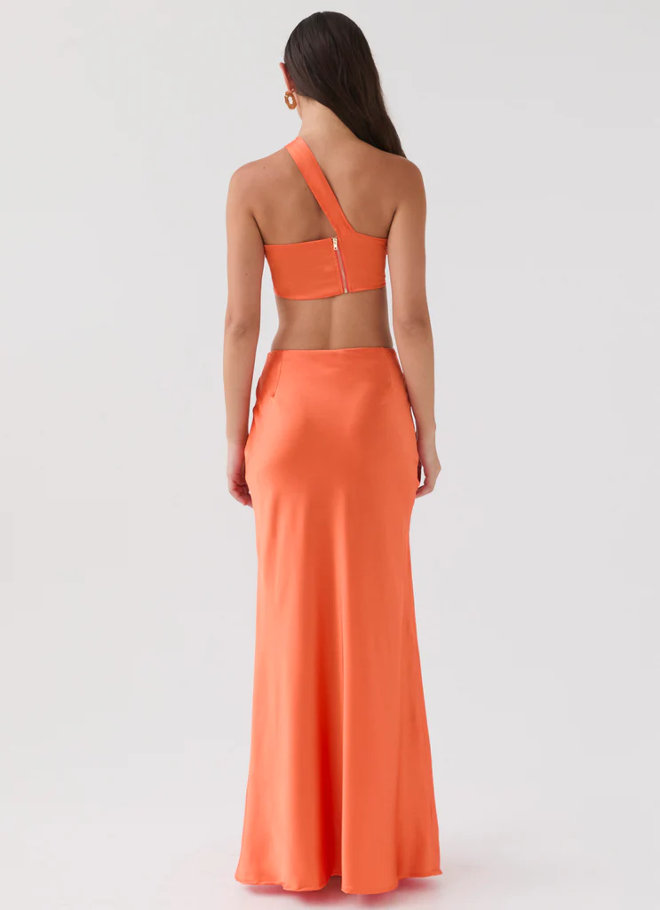 Mini jupe maxi en satin Hidden Oasis - Mandarine
