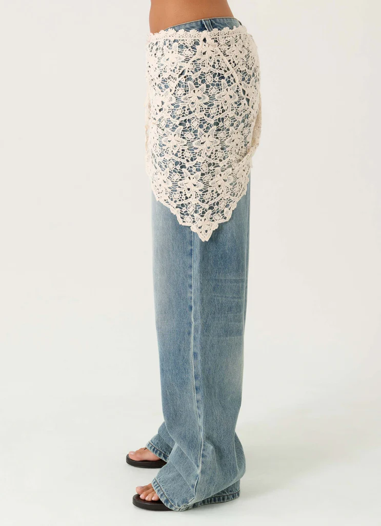 Elaris Scarf Jean Denim à taille basse - True Denim