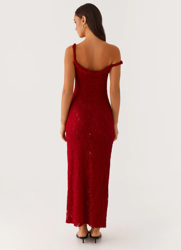 Robe Maxi Épaulette Twist Arabella - Maroon