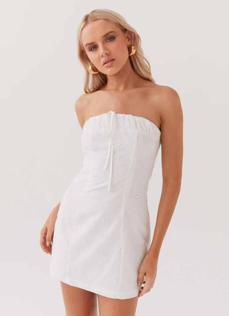 Robe Mini Broderie Bronwyn - Blanc