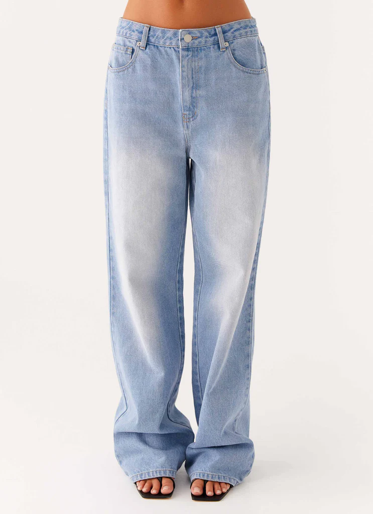 Jean denim droit Back Again - Bleu lavage clair