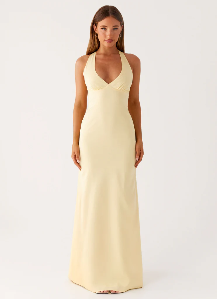 Robe Maxi à Bretelles Desi - Jaune
