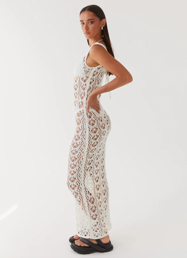 Robe maxi à dentelle Tarlisa - Crème