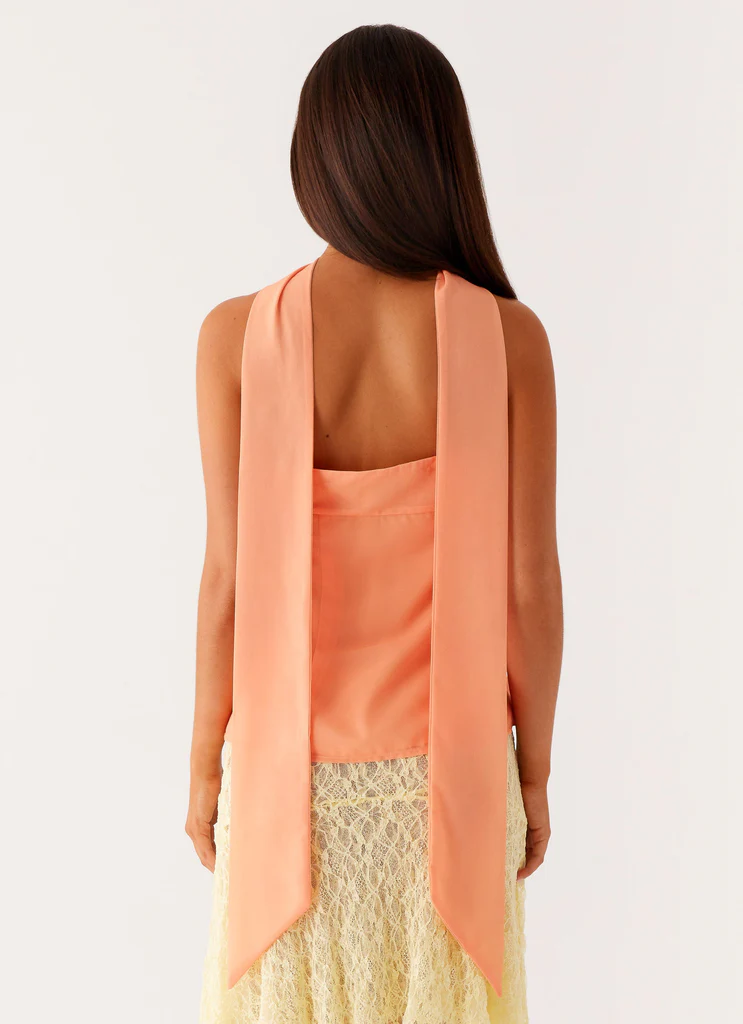 Blaise Scarf Top - Floral Orange