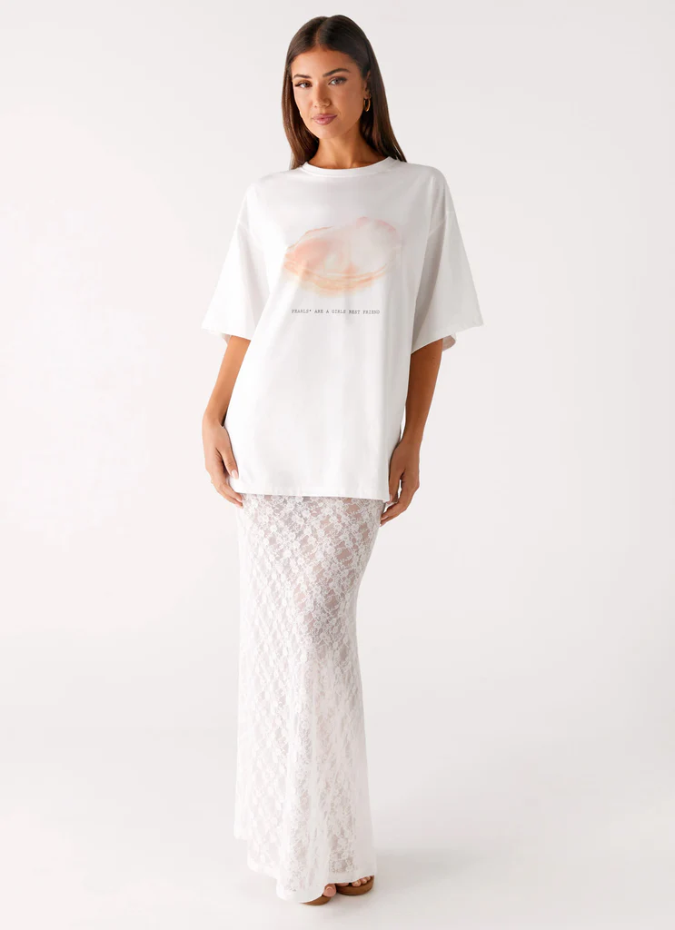 Tee Oversized Pearl - Blanc