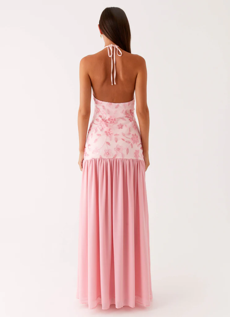 Robe maxi perlée Janelle - Rose