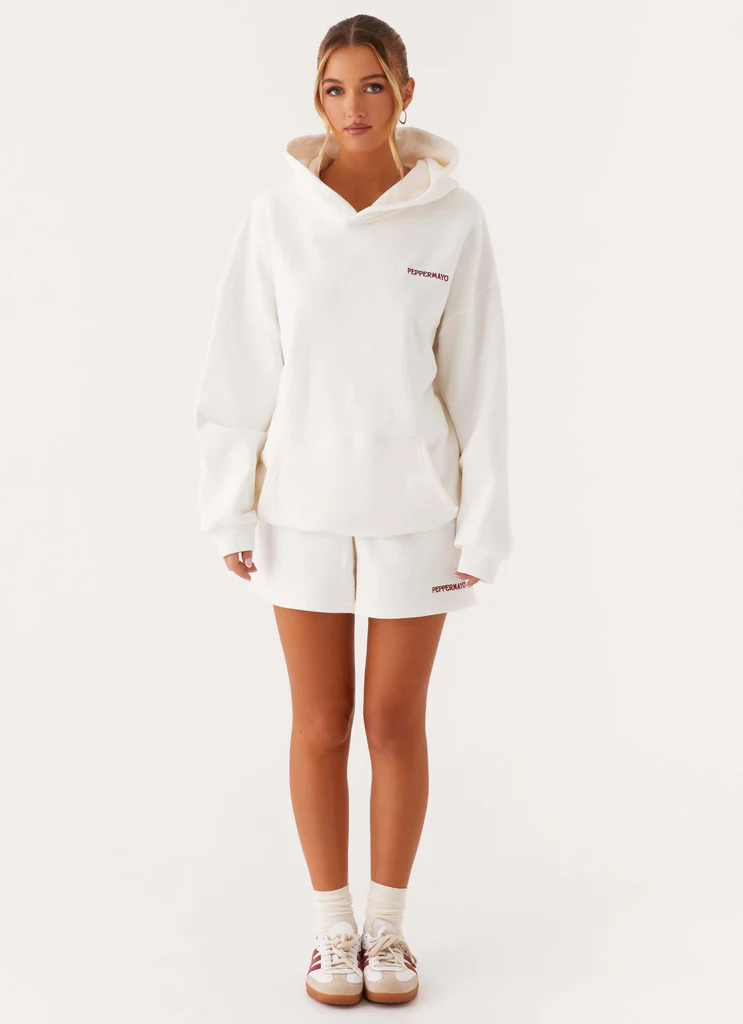 Shorts en molleton Signature - Ivoire