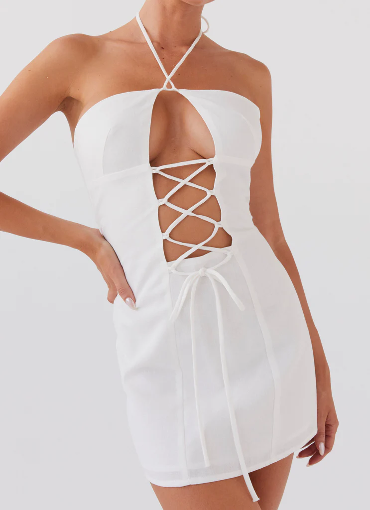 Robe Mini Linon Island Echoes – Blanc Robe Mini Linon Island Echoes - Blanc